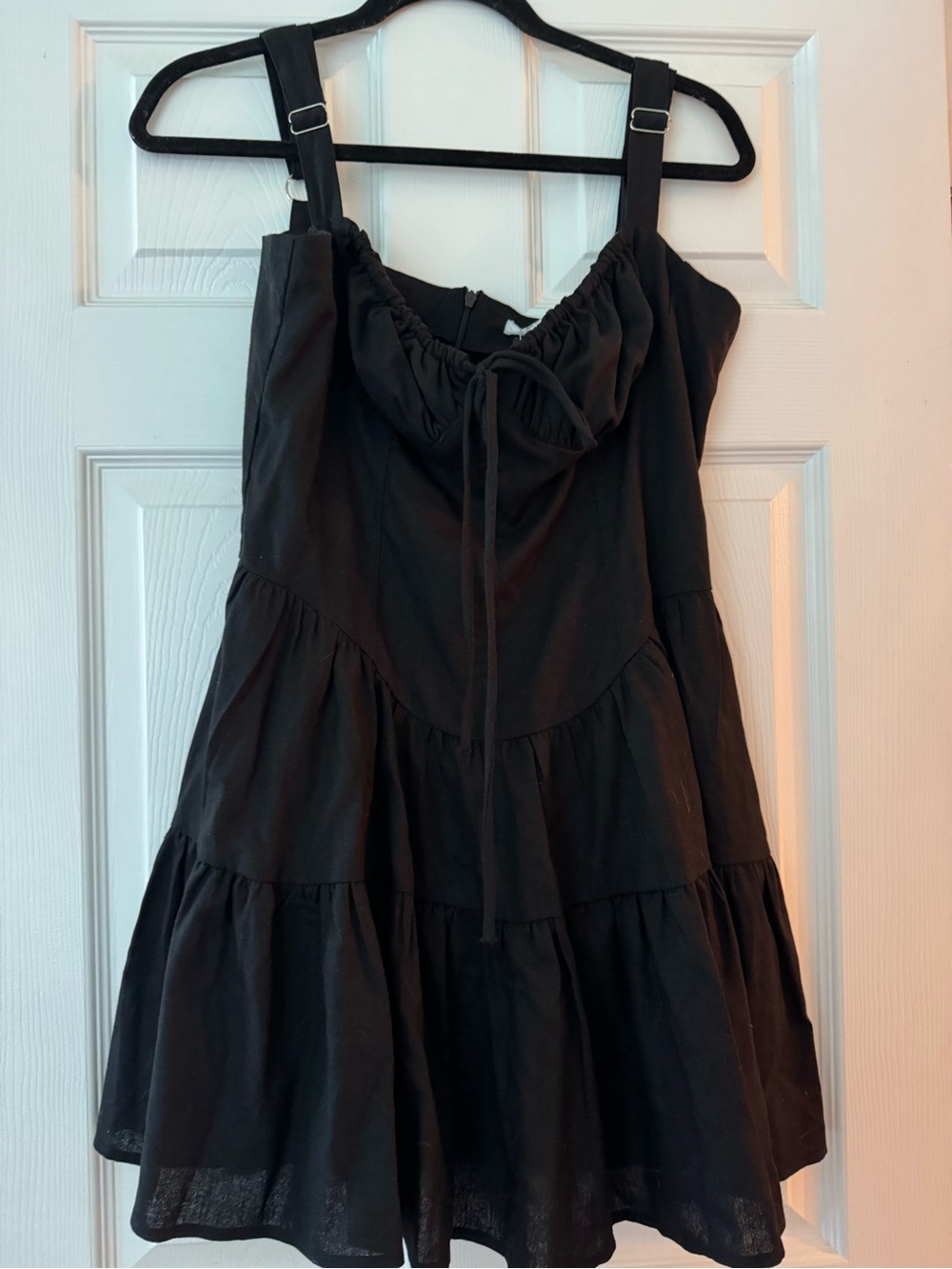 Peppermayo Lucie Corset Linen Mini Dress in black - Picture 4 of 7